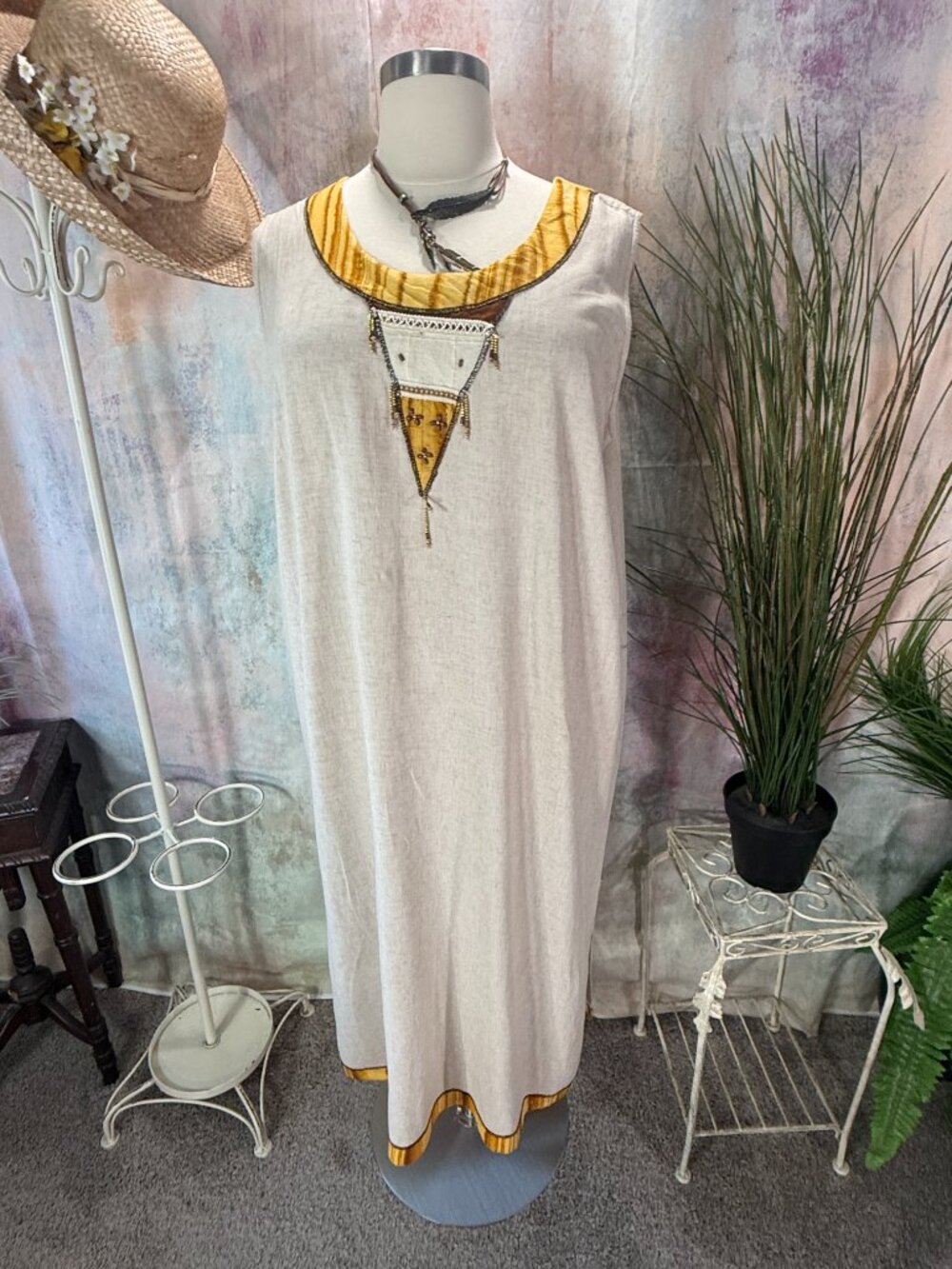 📌Freestyle Two-Piece Linen-Cotton Sleeveless Dress & Matching Coat - Picture 3 of 15